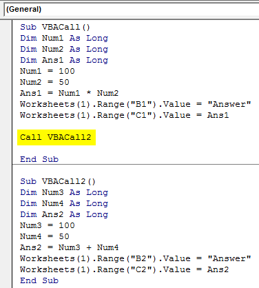 VBA Sub Call Example 2-12