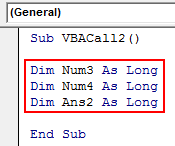 VBA Sub Call Example 2-9