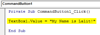 VBA TextBox Example 2-6