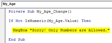VBA TextBox Example 3-8