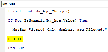 VBA TextBox Example 3-9