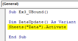 VBA UBOUND Example 3-3
