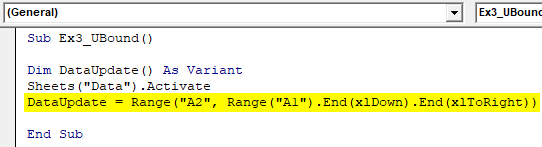 VBA UBOUND Example 3-4