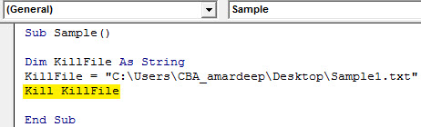 VBA delete Example 1.4
