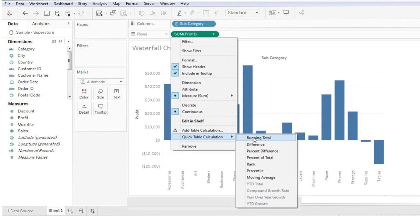Waterfall Chart in Tableau 3
