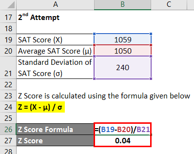 Z Score Formula Example 2-4