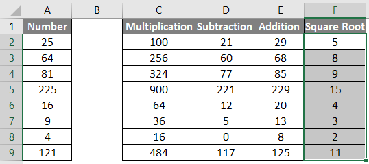 calculations in excel example 1.14
