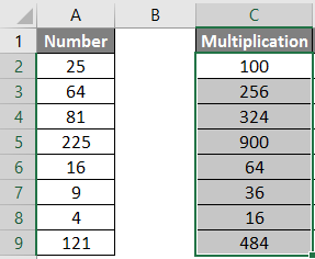 calculations in excel example 1.5