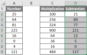 calculations in excel example 1.8