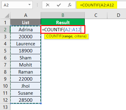count cells with text in excel 1-3