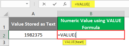 excel Value - Example 1-2