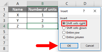 Shift Cell Right