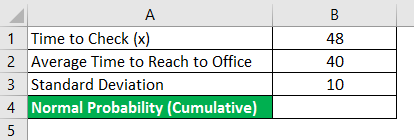 normal distribution formula in excel example 1-1