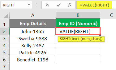 ext value into a numerical value