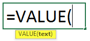 value formula syntax