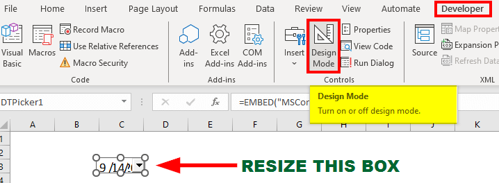 turn off Design Mode