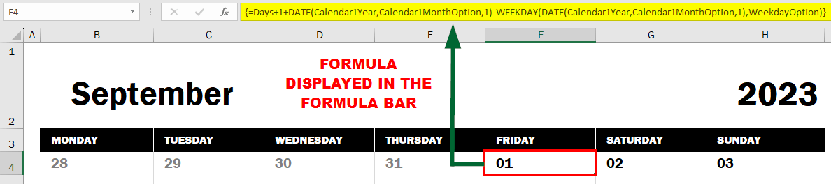 Calendar Formula