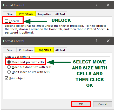Move and size with cells