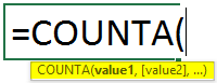 COUNTA syntax