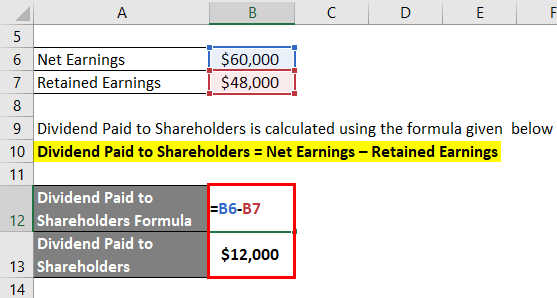 Dividend Paid to Shareholders Example 2-2