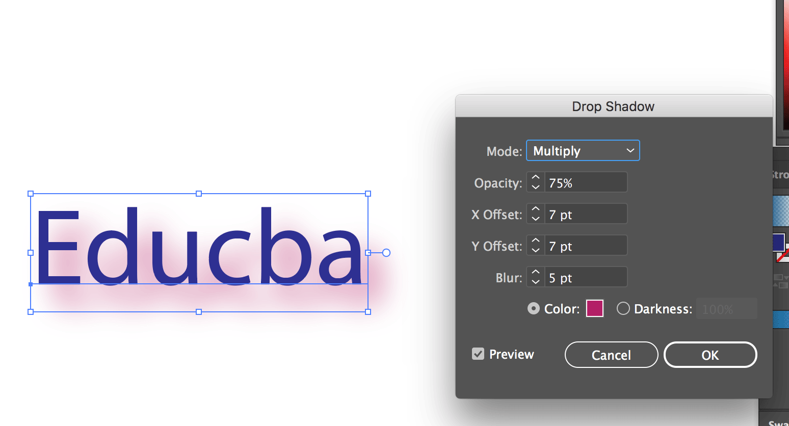 Text Effects In Illustrator (Drop Shadow)