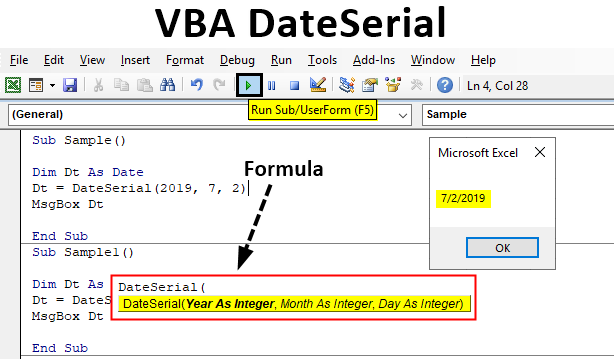 Excel VBA DateSerial