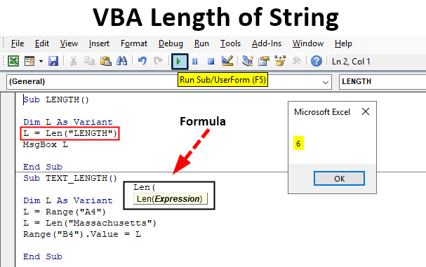 VBA length of String