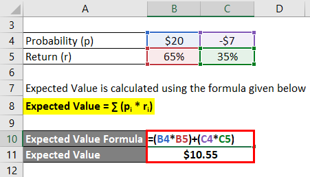 Expected Value Formula Example 1-2