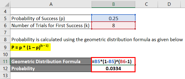 Geometric Distribution Formula Example 1-2