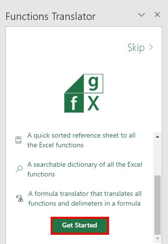 Translate in Excel-How to install Functions Translator step7