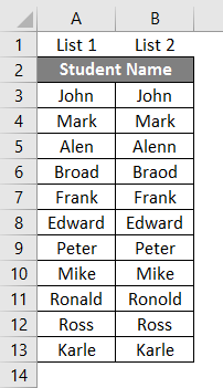 Match data in a same row example 1.1