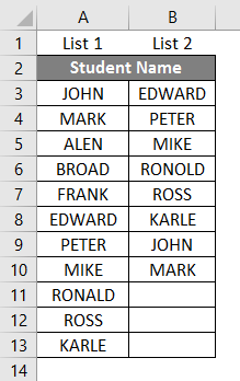 Match data in a same row example 2.1