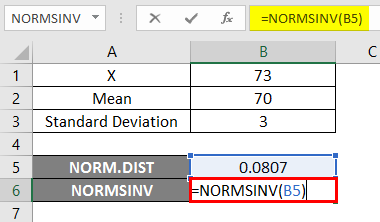 NORMSINV excel 1-6