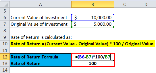 Rate of Return Example 1