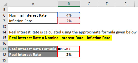 Real Interest Rate Formula Example 1-3
