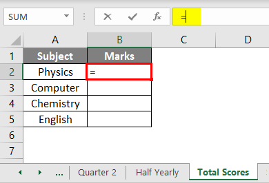 Subject and Marks example 2.4