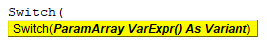 Syntax of Switch
