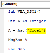 VBA ASC Example 2-2
