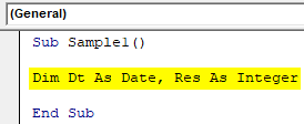 VBA DatePart Example 2-2