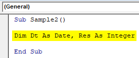 VBA DatePart Example 3-3