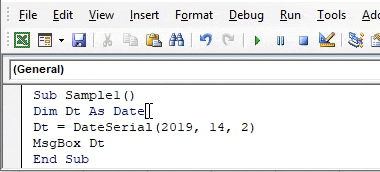 VBA DateSerial 2