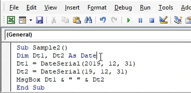 VBA DateSerial 3