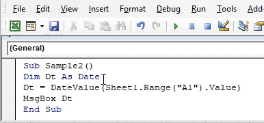 VBA DateValue 2