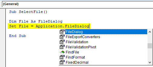 VBA FileDialog Example 1-5