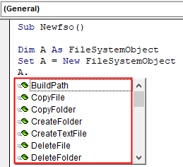 VBA Filesystemobject Example 1.4