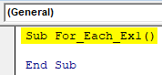 VBA For Each Loop Example 1-4