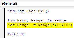 VBA For Each Loop Example 1-6