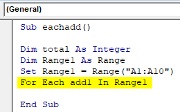 VBA For Each Loop Example 3-5