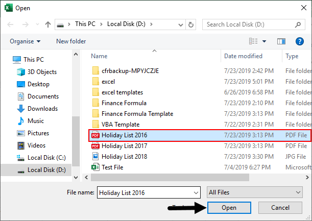 Select PDF files Example 2-2