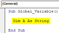 VBA Global Variables Example 1-3